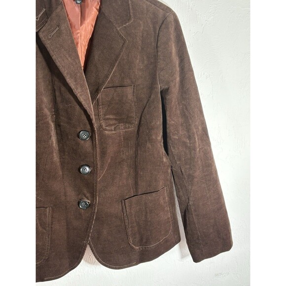 Talbots Woman’s Petite Sz 10P Corduroy Brown Jacket, Lined 3 Buttons, Pockets - Picture 4 of 9